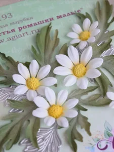 Ножи для вырубки скрапбукинг Листья ромашки малые фото 2