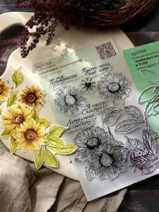Ножи для вырубки скрапбукинг контурные Любимые подсолнухи фото 3