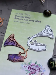 Нож для вырубки скрапбукинг Старинный граммофон фото 2
